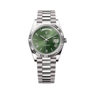 Replica Rolex Day Date White Gold Green Dial